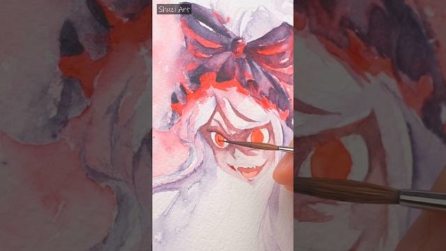 Anime Watercolor Painting | Shalltear from Overlord | #shorts