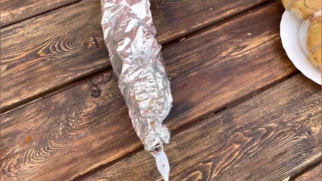 Картошка с салом на костре | готовим картошку | лучший гарнир к мясу |