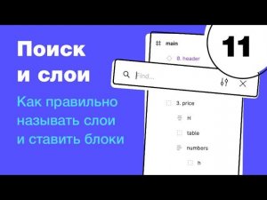 Панель слоев и поиск с заменой контента. Как правильно называть слои и ставить блоки. Фигма с нуля