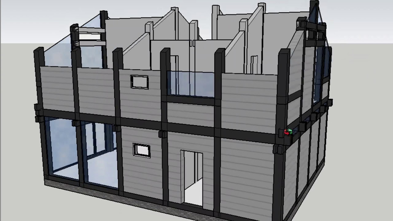 Проект каркасного дома в скетчап