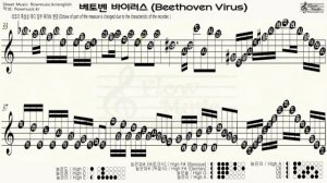 [리코더 악보] 베토벤 바이러스(Beethoven Virus) 리코더 계이름 / Recorder Sheet Music / 바이올린, 플룻, 오카리나 악보