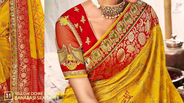 Latest Royal Embroidery Yellow Saree Collection~01 || 💛 Most Popular Elegant Saree with Blouse 💛 смотреть онлайн