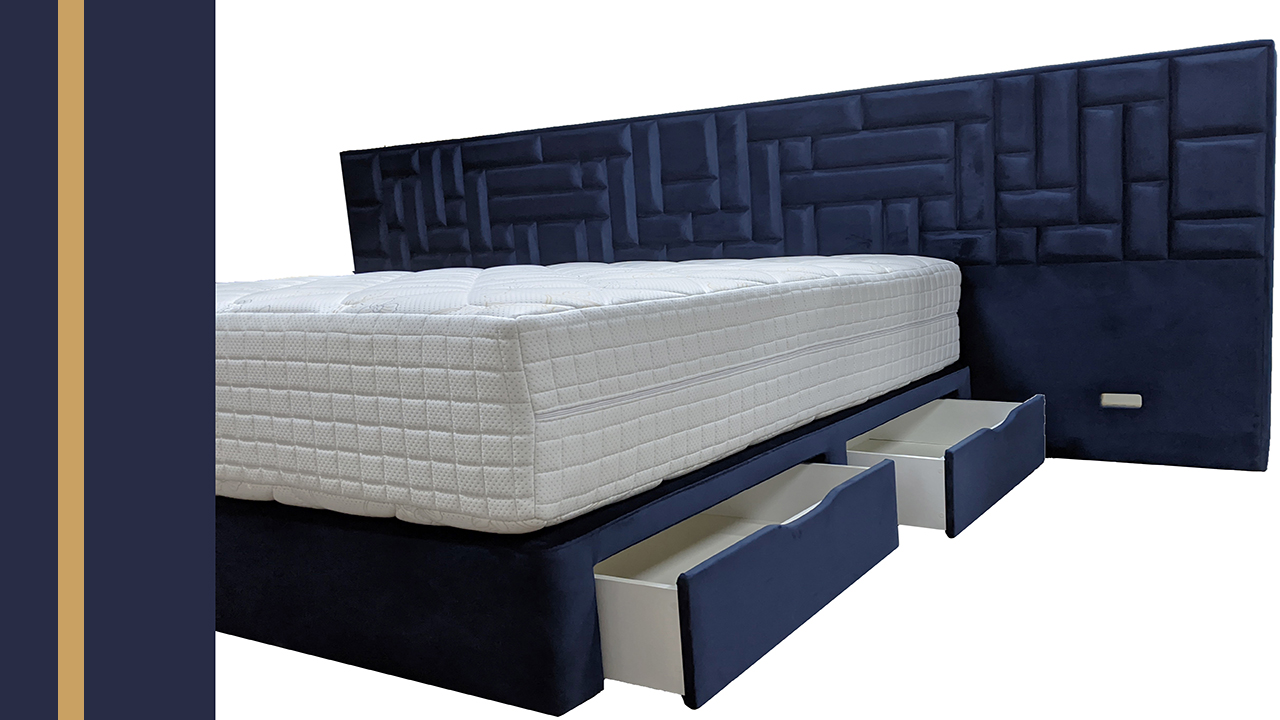 Изготовление кровати с панорамным изголовьем Стоун / Stone