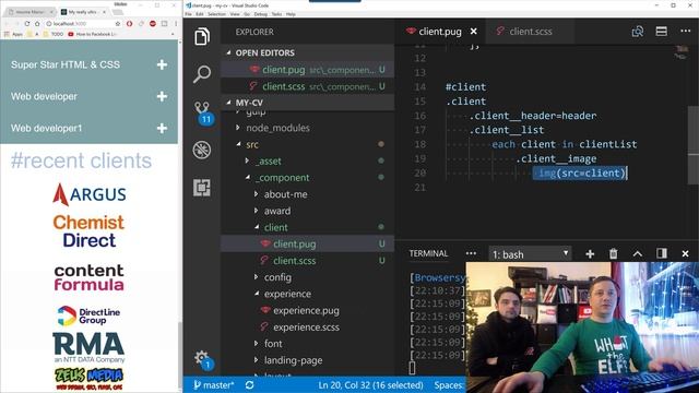 ✅ Photoshop Sprites - Create the client section using HMTL5 and CSS3