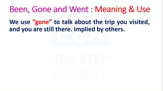 Understanding Been Gone and Went |Edu Step Academy|