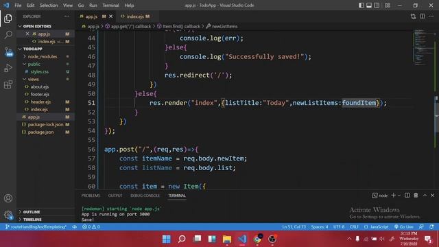 How to create a To-do App using NodeJS: 7 - Adding and Deleting Items
