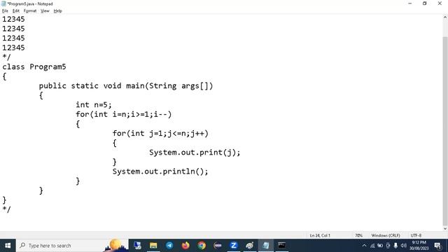 Pattern Program 5 | 5*5 Number pattern program in java | Dry Run in hindi