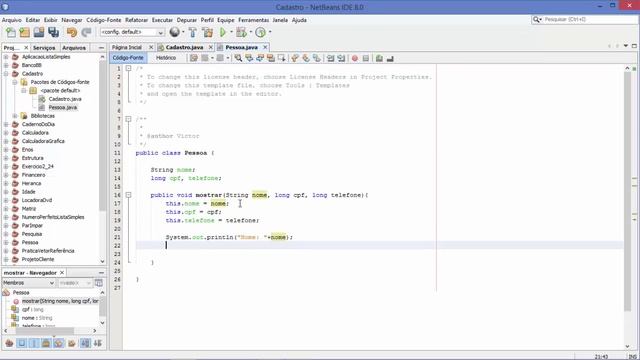 Prática Cadastro de Pessoas - Java (Uso do This, Scanner e JOptionPane) смотреть онлайн