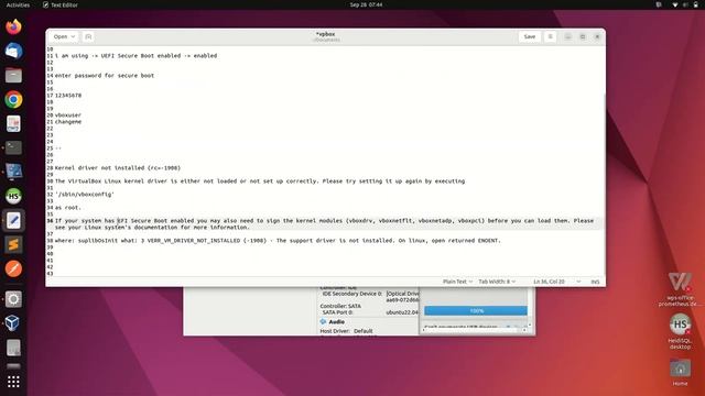 Install virtualbox in ubuntu 22.04 and fixing kernel driver not installed, EFI secure boot enabled смотреть онлайн