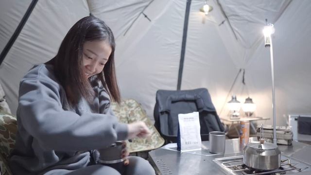 영하권에 가까운 날씨. 돌풍까지 부는 험난한 캠핑. 캠핑브이로그