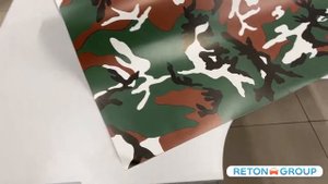 Виниловая плёнка: летний камуфляж Reton Group / для оклейки кузова авто / самоклеющаяся пленка