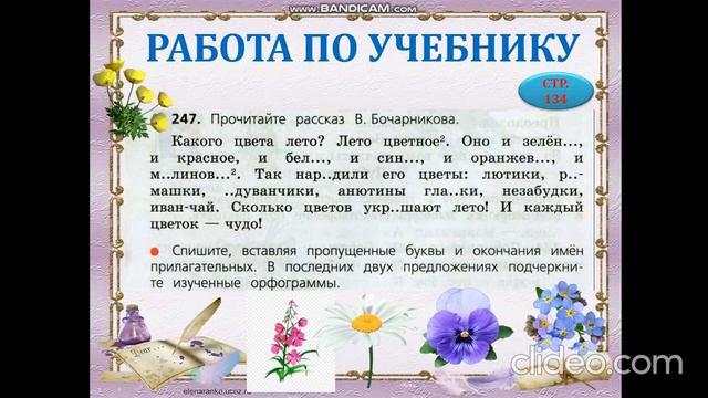 Окончание имён прилагательных. Повторение 3 класс