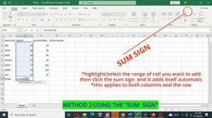 HOW TO SUM/TOTAL BOTH ROWS AND COLUMNS IN EXCEL