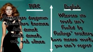 Hadise - Ask Kaç Beden Giyer (HD Lyrics TURC + ENGLISH)