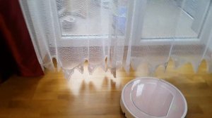 Робот пылесос в работе. Robot vacuum cleaner at work