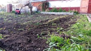 Самодельные грабли для мотоблока, убираем огород.