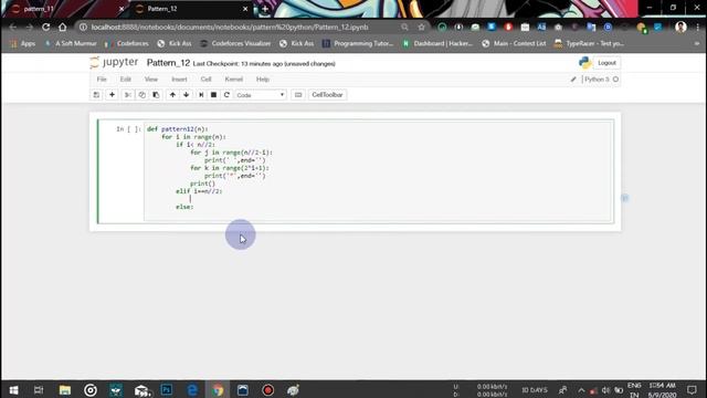 12 Printing Stars '*' in diamond Shape | Pattern Program Python ...