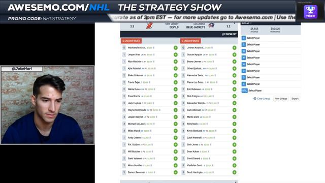 NHL DFS Strategy - Sat 12/21 - Awesemo.com