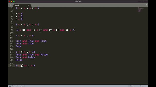 Как работают операции сравнения в Python    Chaining comparison operators