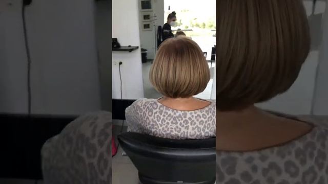 Bob haircuts with bangs color natural blond Hair transformation by Amal Hermuz