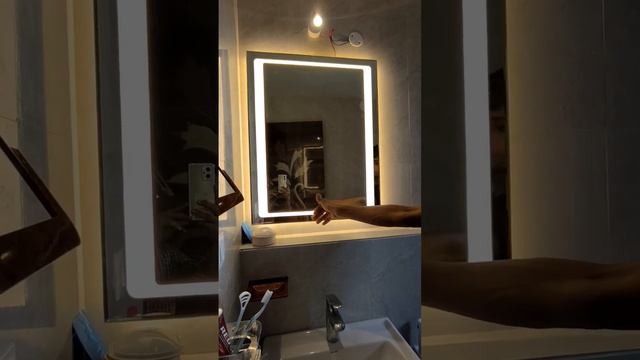 Led Mirror, Triple Lights setting function #ledmirror #mirrorled #showerwalls #smarthome