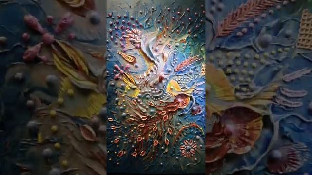 Золотая рыбка, Мастихиновая живопись, искусство, техника рисовать мастихином #artist #art смотреть онлайн