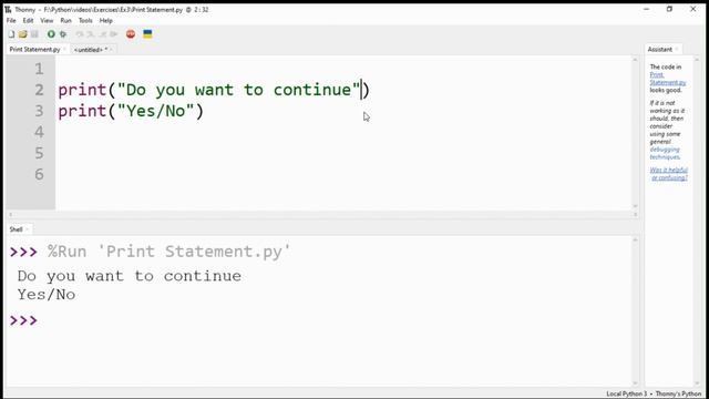 Python Exercise # 03 | Python Print Statement