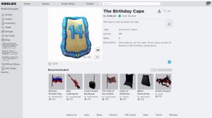 Как получить БЕСПЛАТНО накидку плащ в роблоксе | The Birthday Cape roblox | День рождения РОБЛОКС