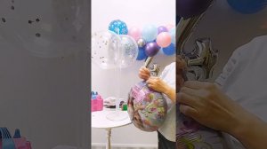 Красивая фотозона для девочки, фотозона из шаров без гелия.