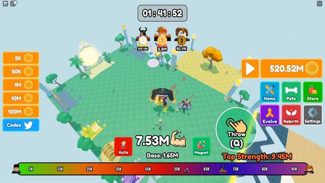 РЕКОРД МИРА! БРОСИЛ САМЫЙ ТЯЖЕЛЫЙ ПРЕДМЕТ В МИРЕ НА 999.999 МЕТРОВ Roblox Muscle Throw смотреть онлайн