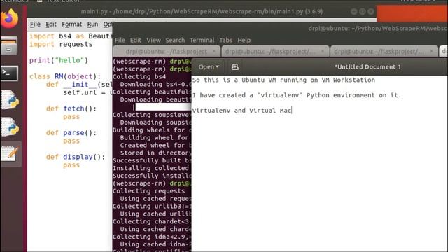 Python, Trinket and Virtualenv