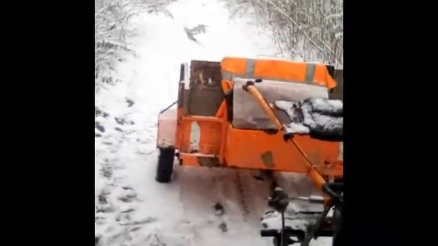 С первым снегом, выезд на Мотоблоке Урал Патриот смотреть онлайн