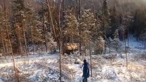 ЗИЛ 157 экстримальный спуск с горы зима.