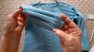 Джемпер ЛАЗУРНЫЙ. // Реглан сверху вниз. Экспресс МК.//