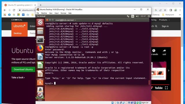ติดตั้ง MySQL 5.6.xx   บน Linux Ubuntu สำหรับ JHCIS  (Install MySQL 5.6.xx On  Ubuntu Desktop 14.04