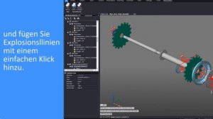 Automatische mehrachsige Explosionsansichten mit Explosionslinien in BricsCAD Mechanical