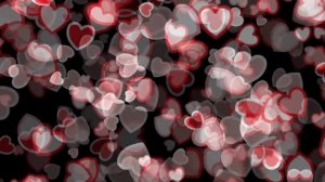 Белые и красные сердечки темный фон Видео заставка футаж на экран HD