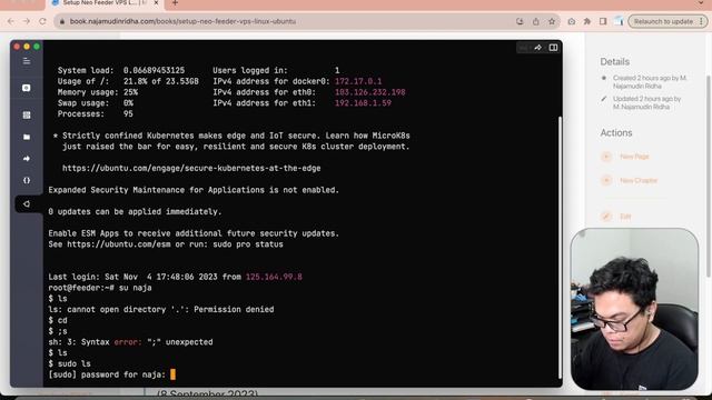 Setup Neo Feeder VPS Linux Ubuntu - 04 Mengatur User Baru ke Group Sudo dan Docker VPS Linux Ubuntu смотреть онлайн