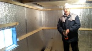 Внутренняя обшивка бани Часть 2 (укладываем фольгированный утеплитель)