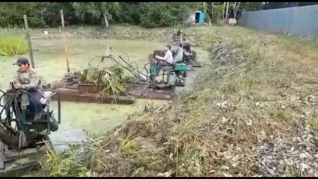 Щелково дер Кишкино. Очистка рек и водоемов плавающими экскаваторами по собственной технологии смотреть онлайн