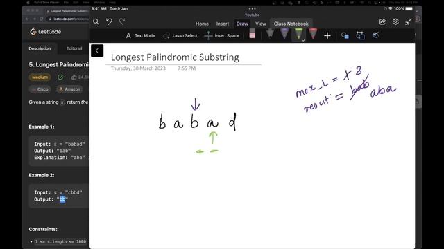 Leetcode 5. Longest Palindromic Substring (Python)
