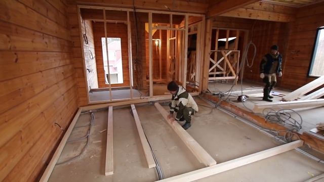 КАРКАСНЫЕ СТЕНЫ (перегородки) в ДОМЕ из клееного бруса. Правильный монтаж. "Строй и Живи".