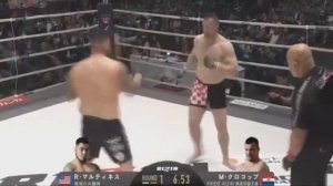Новый бой Мирко Крокопа после травмы / Прилетело с локтя / New fight Mirco Cro Cop