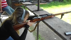 Czech girl wrestling the Mosin-Nagant 91/30 recoil (EN subtitles)