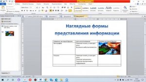 Таблица наглядных форм представления информации 5 класс