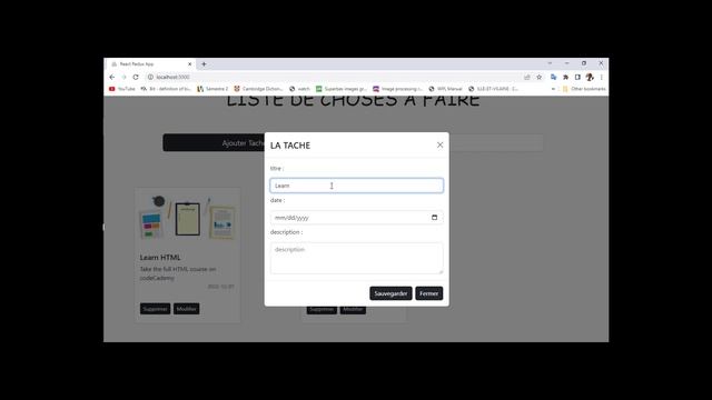 PROJET DÉBUTANT AVEC REACT, BOOTSTRAP : CRÉER UN TODO APP смотреть онлайн