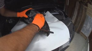 Установка левой фары на Hyundai Solaris