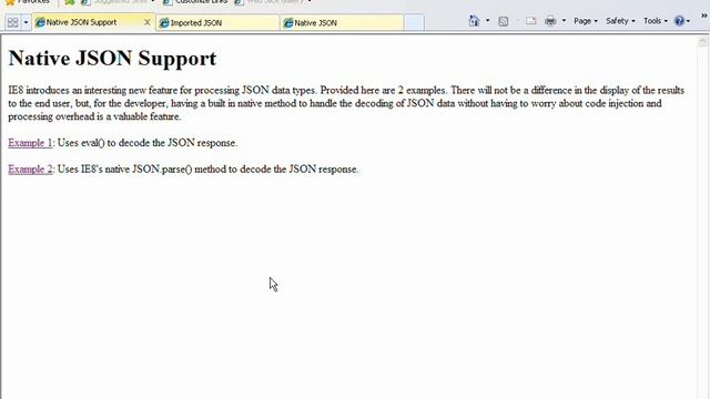Developer Series Information - JavaScript Object Notation (JSON)