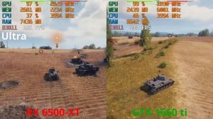 RX 6500 XT vs. GTX 1660ti - World of Tanks - 1080p