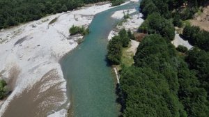 Незаконная карьерная разработка с. Курджиново, КЧР. Масштабы ущерба. Съемка с воздуха от 31.07.23г.